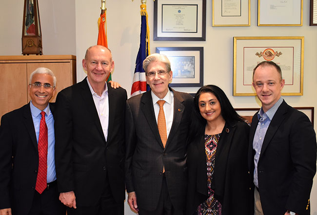 (Left to Right) Scott Rogers, LTG Edward Cardon, President Julio Frenk, Amishi Jha, and LTC Edward Pearce.